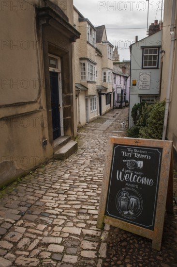 Oxford, England, UK. February 2nd, 2020 Hollywell Street entrance to the Turf Tavern Pub, Bath