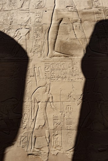 Egyptian hieroglyphs and Pharaoh Kings of Ancient Egypt, Historical City of Thebes, beside the Nile
