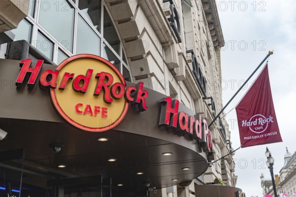 London, United Kingdom. August 2nd 2023 Brand Sign for the Hard Rock Café, Piccadilly Circus,