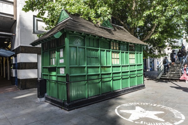 London, United Kingdom, June 28th 2022 Traditional Green London Cab Drivers Shelter near Charring