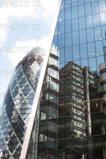 London, UK. July 9th 2022. Iconic British business office buildings in the financial district of
