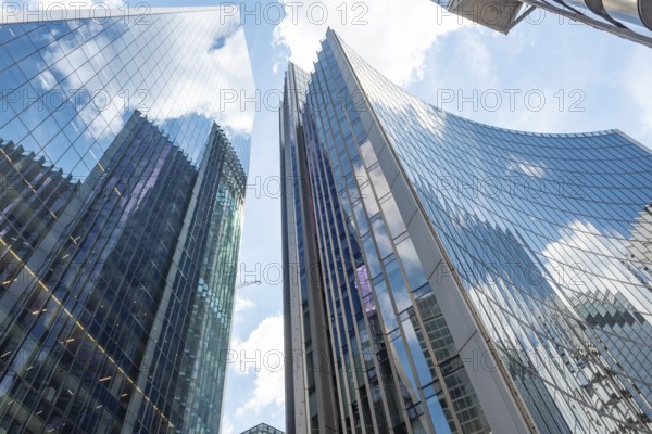 British high rise office buildings in the city of London financial district, centre of the UK