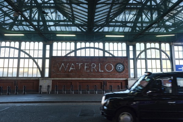 London, United Kingdom. October 10th 2023 Sign for London Waterloo Station, a busy commuter