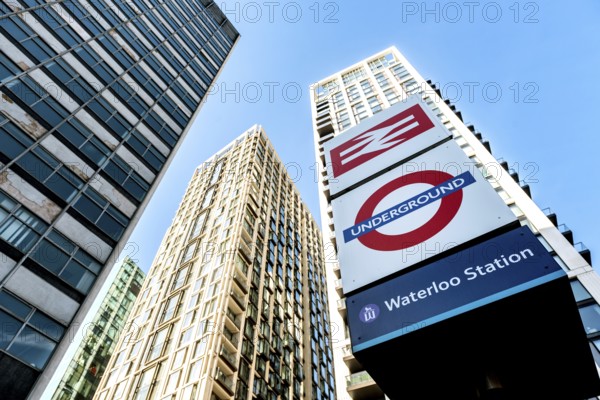 London, United Kingdom. October 10th 2023 Sign for London Waterloo Station, a busy commuter station