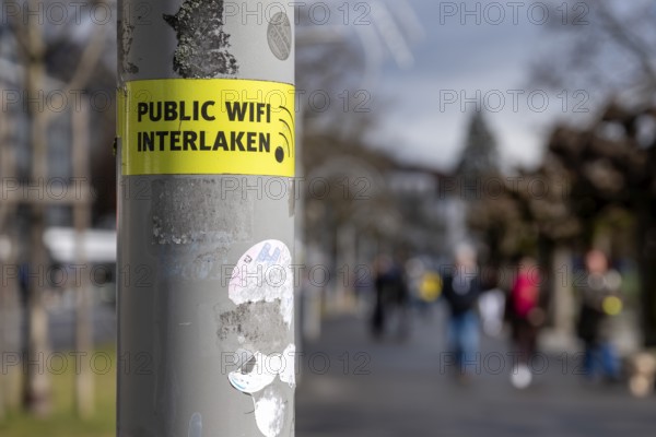 Interlaken Public WIFI sticker, Interlaken, Switzerland