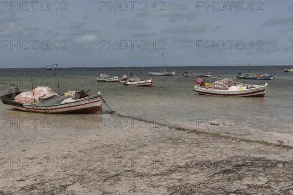 Kerkennah Islands Tunisia. June 4th 2024 Fishing boats moored in the Kerkennah Archipeligo in the