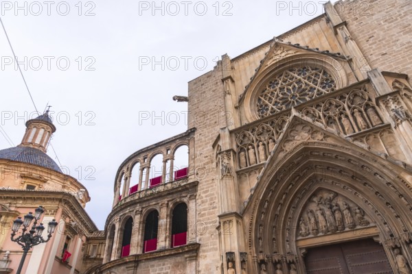 Valencia cathedral, a significant historic landmark, showcasing the ornate gothic architecture of