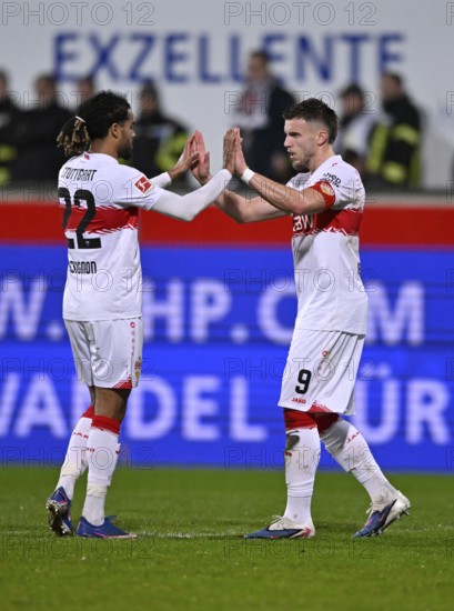 Goal celebration Ermedin Demirovic VfB Stuttgart (09) Lorenz Assignon VfB Stuttgart (22) Soccer