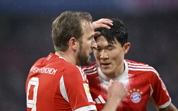 Goal celebration Harry Kane FC Bayern Munich FCB (09) Min-jae Kim FC Bayern Munich FCB (03)