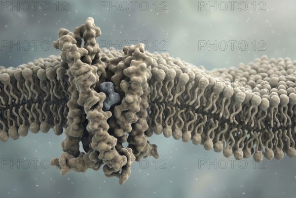 Molecular interaction of a drug with a specific cell receptor to represent targeted drug binding,