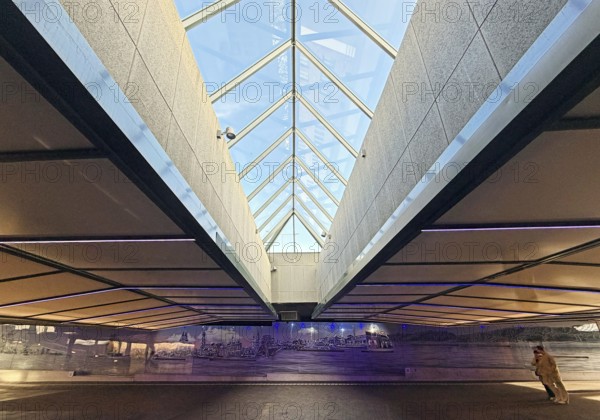 Underpass with skylight from factory outlet center to Roermond city center, Limburg province, the