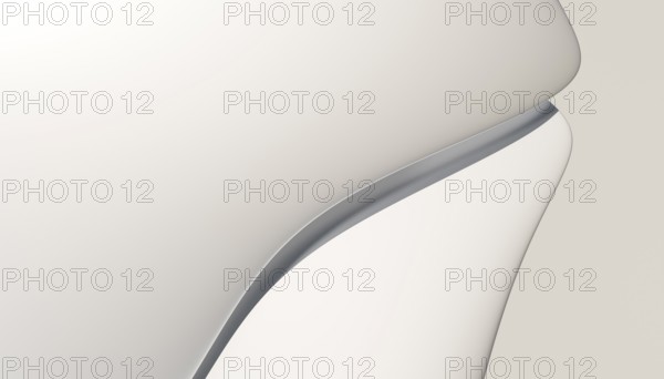 Elegant 3D rendered image featuring abstract, gentle curves with a soft gradient from white to