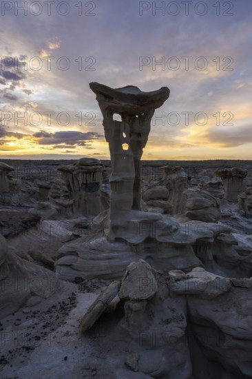 Stunning rock formations in Bisti De-Na-Zin Wilderness, New Mexico, USA Rugged, surreal landscape
