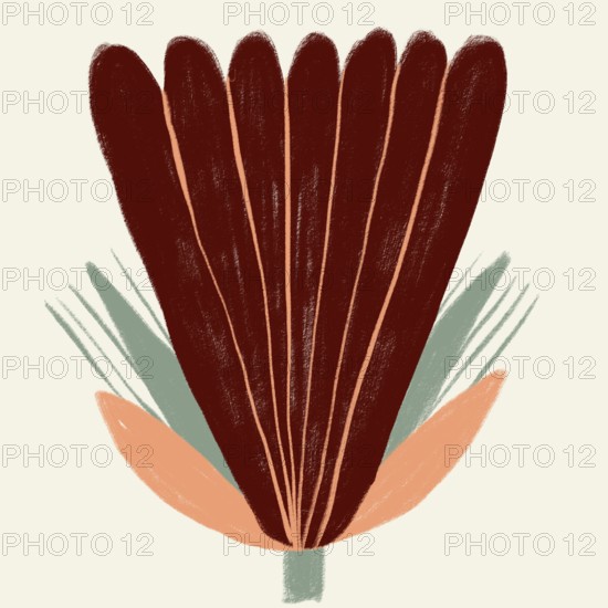 A vibrant, abstract illustration of a spring flower featuring bold, expressive strokes in shades of