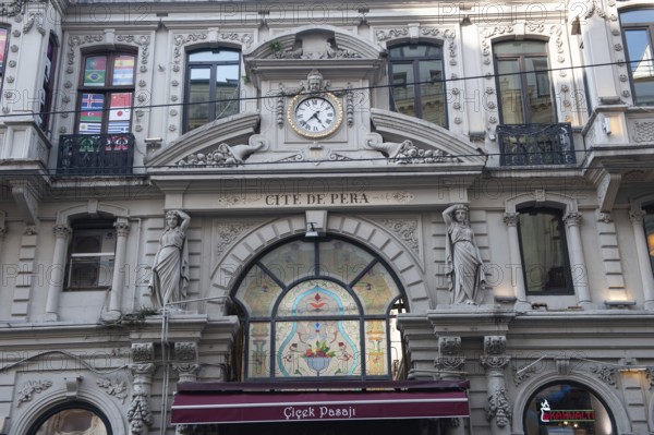 Istanbul, Turkey. November 30th 2019 The European architecture of Cicek Pasaji along Istiklal