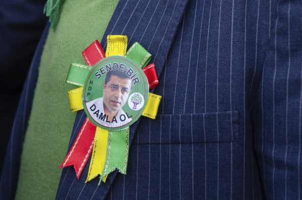 Istanbul, Turkey. April 12th 2015 Showing support for Selahattin Demirtas at the launch of HDP