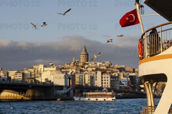 Istanbul, Turkey. 27th November 2011 Beautiful Istanbul city skyline with the Galata tower and