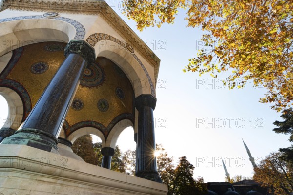 Istanbul, Turkey 10th November 2022 The German Fountain, a water fountain in the neo-Byzantine