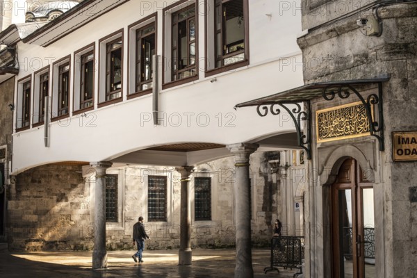 Istanbul, Turkey. October 12th 2021 Beautiful morning light on the inner courtyard of the Eyup