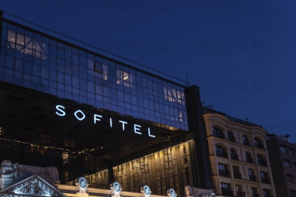 Istanbul Turkey. October 18th 2021 The modern facade of the Istanbul Sofitel Hotel in the center of