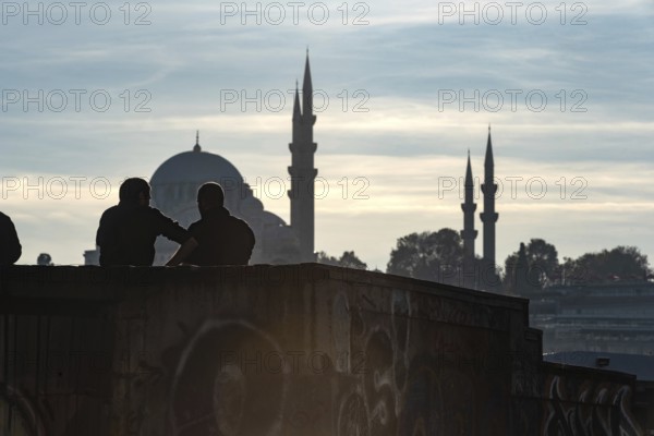 Istanbul, Turkey. November 14th 2023 Enjoying the view of Suleymaniye Mosque from the Halic ferry