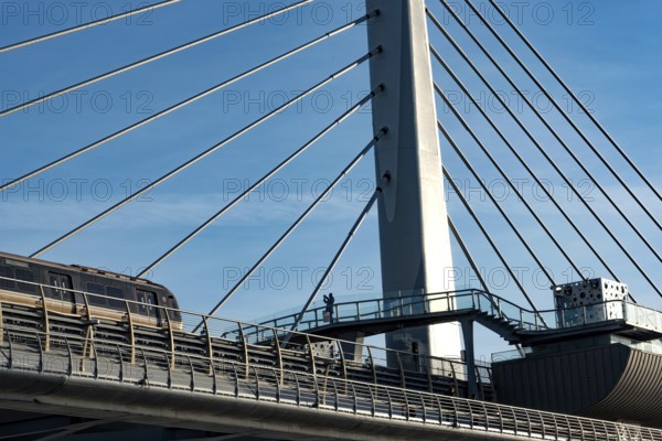 Istanbul, Turkey. November 14th 2023 Golden Horn Metro Bridge or Halic Metro Koprusu is a