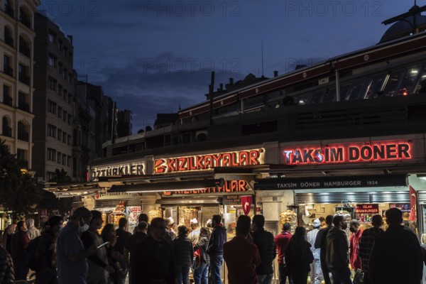 Istanbul Turkey. October 18th 2021 One of the most popular places to eat Doner Kebab at night in