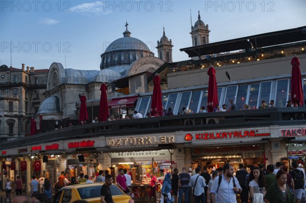 Istanbul, Turkey. June 7th 2019 Fast food and Donor Kebab Shops at Taksim Square on the European