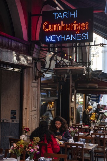 Istanbul, Turkey. November 30th 2019 Traditional Turkish Meyhane, fish restaurant at Balik Pasiji