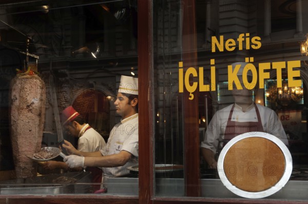 Istanbul, Turkey. January 5th 2010 Traditional Içli Köfte and Turkish kebab restaurant, Istanbul,