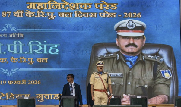 Gyanendra Pratap Singh, Director General (DG) of the Central Reserve Police Force (CRPF) stands on