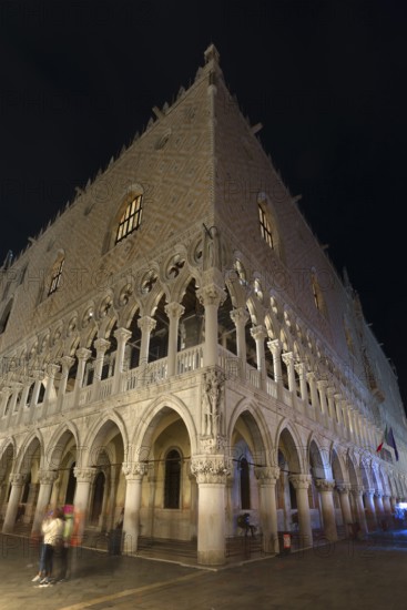 Palazzo Duccale in the evening on St. Mark's Square, Venice, Veneto, Italy