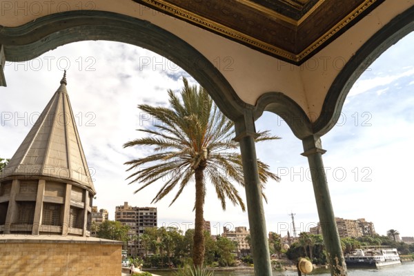 Cairo, Egypt. November 28th 2022 Egyptian Nilometer used to measure rise and fall of River Nile,