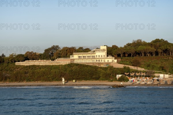 Burgas, Bulgaria. September 9th 2020 The iconic architecture of the Bugas Sea Casino building now a