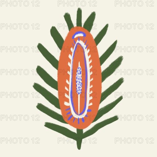 An abstract, colorful illustration depicting the vibrant and vivid interior of a spring flower, set