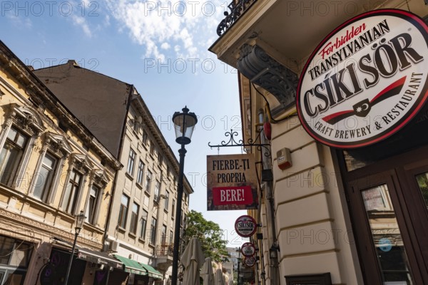 Bucharest, Romania. October 29th 2023. Local Bars, Cafes and Restaurants in the Grand Old Town of