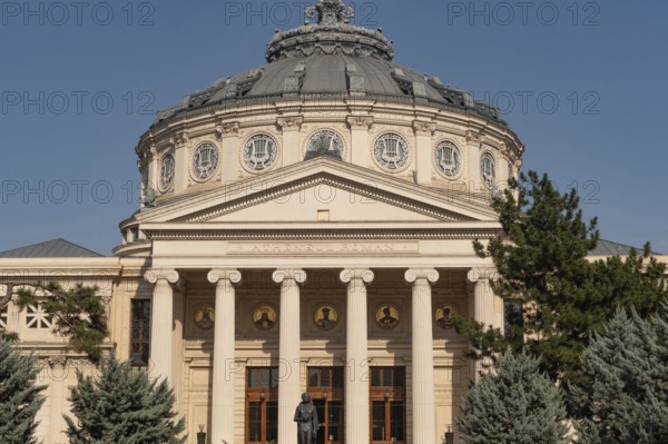 Bucharest, Romania. October 29th 2023. The Romanian Athenaeum, a concert hall in the center of