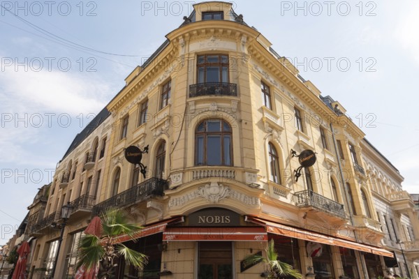 Bucharest, Romania. October 29th 2023. Elegant architecture of cafes and restaurants in the Grand