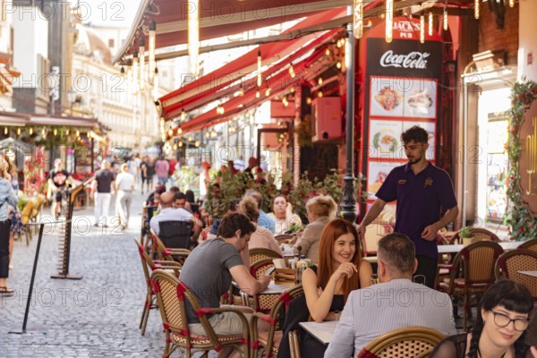 Bucharest, Romania. October 29th 2023. A popular restaurant in Grand Old Town of the Romanian