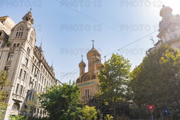 Bucharest, Romania. October 29th 2023. Historical architecture of St. Nicholas Russian Orthodox