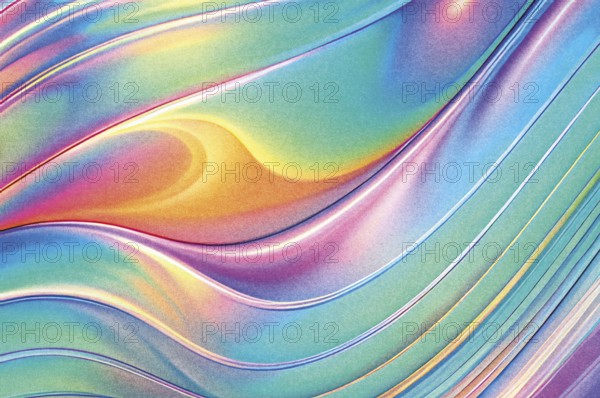 This artwork showcases a vibrant, abstract gradient with smooth, flowing lines and a textured,
