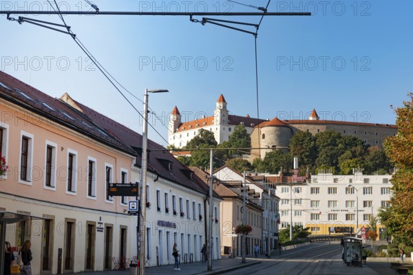 Bratislava, Slovakia. October 2nd 2023 Bratislava Castle overlooking the Little Carpathians