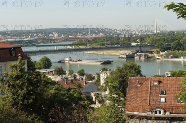 Belgrade, Serbia. May 27th 2019 View of Sava and Danube river at Kalemegdan Park, Belgrade, Serbia