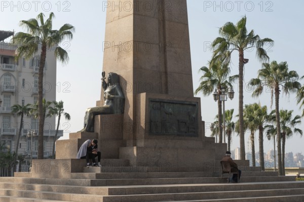 Alexandria, Egypt. December 4th 2022 Monument of Egyptian revolutionary statesman Saad Zaghloul