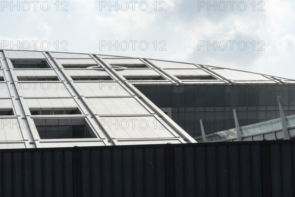 Alexandria, Egypt. December 2nd 2022 Architectural detail of the Bibliotheca Alexandrina behind a