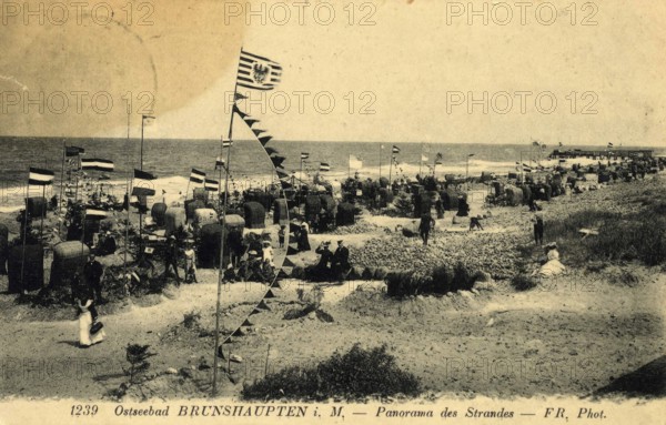 Historic postcard around 1900, Baltic resort Brunshaupten i.M, historic town on the Mecklenburg