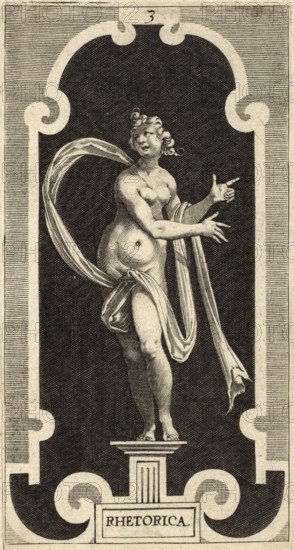 Rhetorica, is one of the seven liberal arts, rhetoric, The figure embodies the art of eloquence and