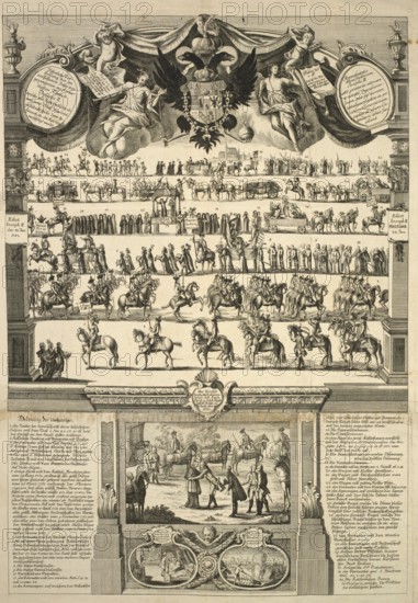 Solemn procession in Prague in honor of Emperor Joseph II, depiction is titled The Most Exquisite