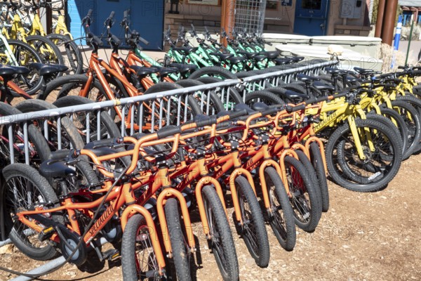 Grand Canyon National Park, Arizona - Bicycles for rent at the Grand Canyon. The bicycles are for