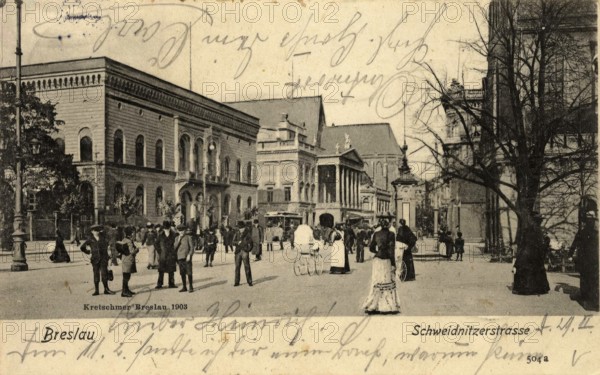 Historical postcard around 1900, Breslau, Südpark, today Wroclaw, Lower Silesia, Poland,